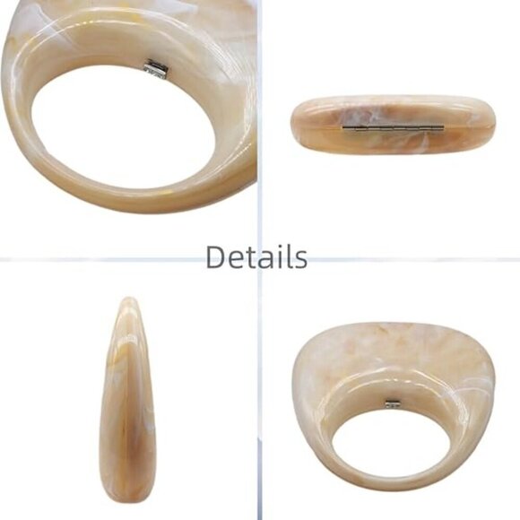 NEW CREAM ACRYLIC MINAUDIERE MINI BAG - Picture 3 of 6